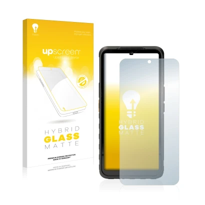 Parte frontale di una confezione del prodotto con il logo del marchio upscreen. Accanto è raffigurato il dispositivo Caterpill