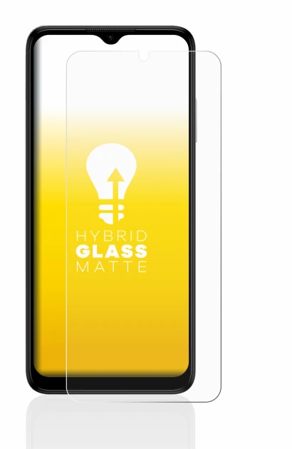 Immagine del dispositivo Nokia G22 con un'ampia varietà di protezioni per lo schermo.