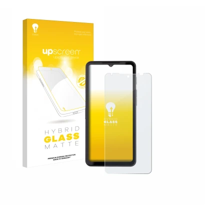 Parte frontale di una confezione del prodotto con il logo del marchio upscreen. Accanto è raffigurato il dispositivo Caterpill