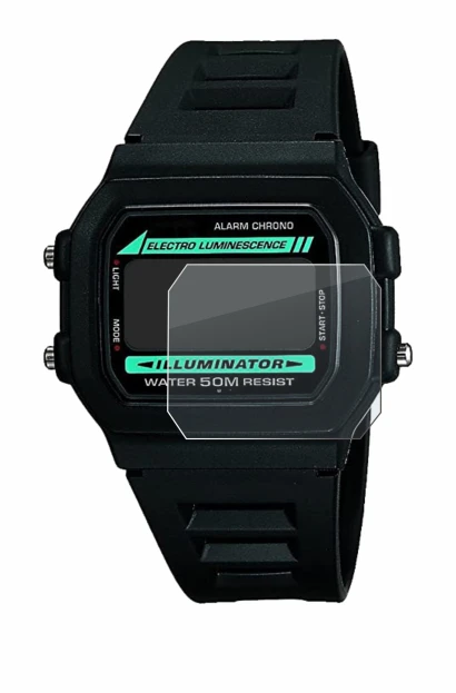 Immagine del dispositivo Casio W-86-1VQES con un'ampia varietà di protezioni per lo schermo.