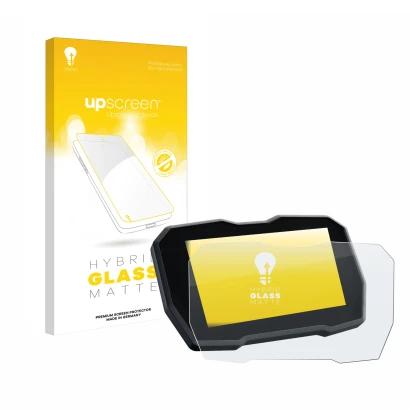 Parte frontale di una confezione del prodotto con il logo del marchio upscreen. Accanto è raffigurato il dispositivo Ducati Mu