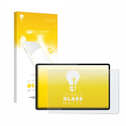 Parte frontale di una confezione del prodotto con il logo del marchio upscreen. Accanto è raffigurato il dispositivo Lenovo Ta