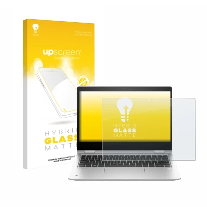 Parte frontale di una confezione del prodotto con il logo del marchio upscreen. Accanto è raffigurato il dispositivo HP ProBoo