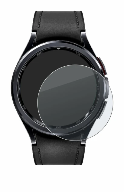 Immagine del dispositivo Samsung Galaxy Watch 6 Classic (43 mm) con un'ampia varietà di protezioni per lo schermo.
