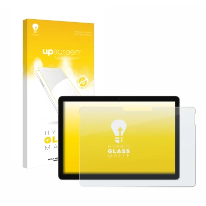 Parte frontale di una confezione del prodotto con il logo del marchio upscreen. Accanto è raffigurato il dispositivo Microsoft