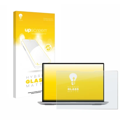 Parte frontale di una confezione del prodotto con il logo del marchio upscreen. Accanto è raffigurato il dispositivo Dell Prec