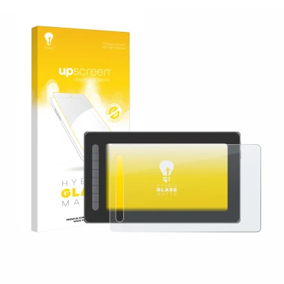 Parte frontale di una confezione del prodotto con il logo del marchio upscreen. Accanto è raffigurato il dispositivo XP-Pen Ar