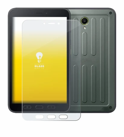 Immagine del dispositivo Samsung Galaxy Tab Active 5 (ritratto) con un'ampia varietà di protezioni per lo schermo.