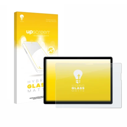 Parte frontale di una confezione del prodotto con il logo del marchio upscreen. Accanto è raffigurato il dispositivo Dell Lati