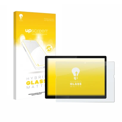 Parte frontale di una confezione del prodotto con il logo del marchio upscreen. Accanto è raffigurato il dispositivo Lenovo Th