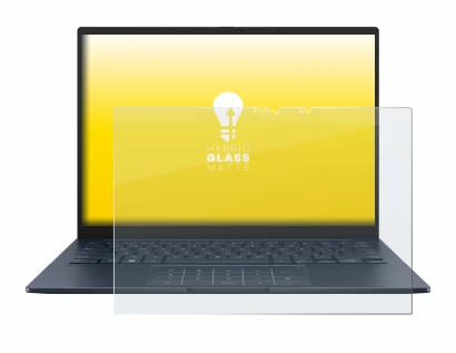 Immagine del dispositivo ASUS ZenBook 14 OLED UX3405 Touch con un'ampia varietà di protezioni per lo schermo.