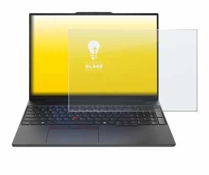 Immagine del dispositivo Lenovo ThinkPad E16 Gen 2 con un'ampia varietà di protezioni per lo schermo.