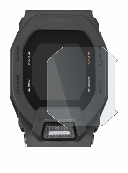 Immagine del dispositivo Casio G-Shock GBD-200 con un'ampia varietà di protezioni per lo schermo.