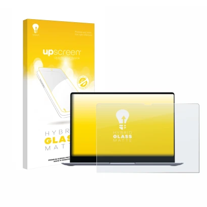 Parte frontale di una confezione del prodotto con il logo del marchio upscreen. Accanto è raffigurato il dispositivo Samsung G