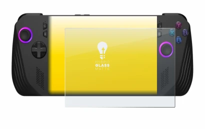 Immagine del dispositivo ASUS ROG Ally X (2024) con un'ampia varietà di protezioni per lo schermo.