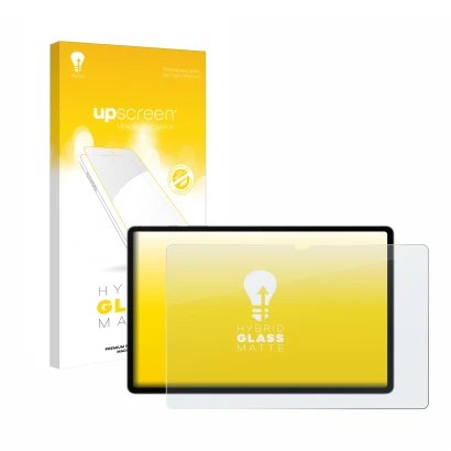 Parte frontale di una confezione del prodotto con il logo del marchio upscreen. Accanto è raffigurato il dispositivo Samsung G