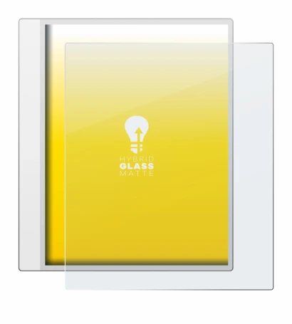 Immagine del dispositivo Boox Note Max con un'ampia varietà di protezioni per lo schermo.