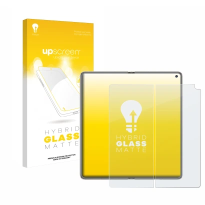 Parte frontale di una confezione del prodotto con il logo del marchio upscreen. Accanto è raffigurato il dispositivo Huawei Ma