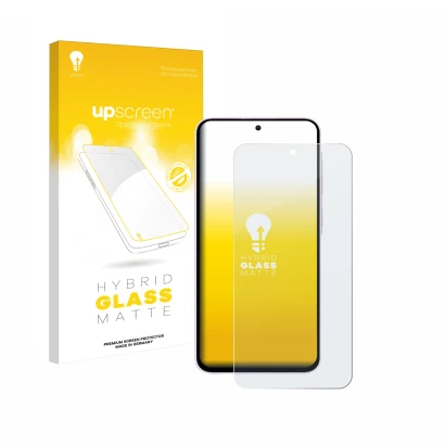 Parte frontale di una confezione del prodotto con il logo del marchio upscreen. Accanto è raffigurato il dispositivo Samsung G