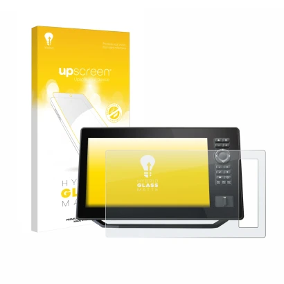 Parte frontale di una confezione del prodotto con il logo del marchio upscreen. Accanto è raffigurato il dispositivo Humminbir