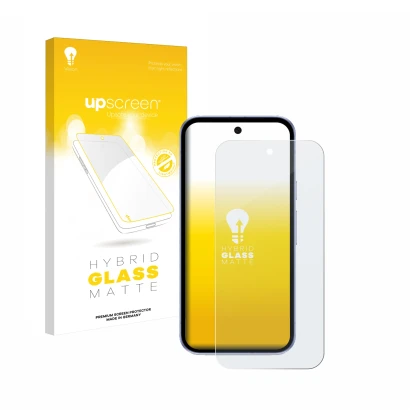 Parte frontale di una confezione del prodotto con il logo del marchio upscreen. Accanto è raffigurato il dispositivo Google Pi