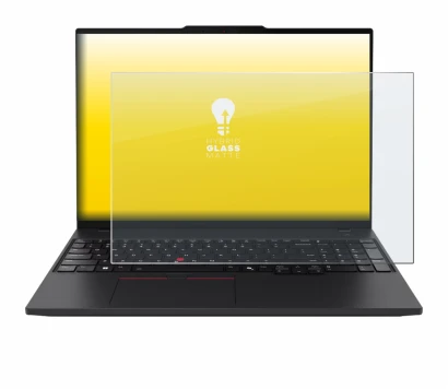 Immagine del dispositivo Lenovo ThinkPad P16s Gen 4 con un'ampia varietà di protezioni per lo schermo.
