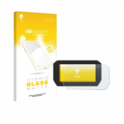 Parte frontale di una confezione del prodotto con il logo del marchio upscreen. Accanto è raffigurato il dispositivo Ducati V4