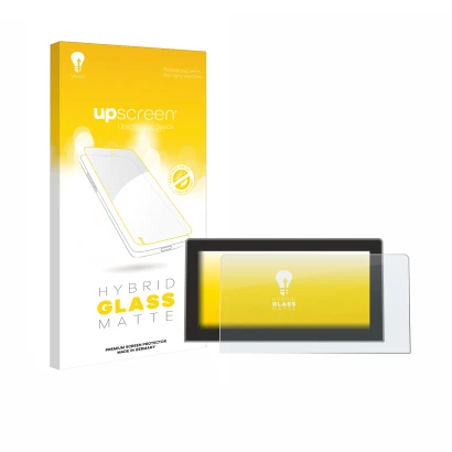 Parte frontale di una confezione del prodotto con il logo del marchio upscreen. Accanto è raffigurato il dispositivo Volkswage