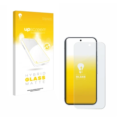 Parte frontale di una confezione del prodotto con il logo del marchio upscreen. Accanto è raffigurato il dispositivo Google Pi