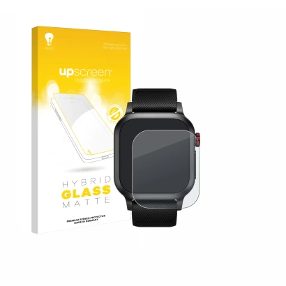 Parte frontale di una confezione del prodotto con il logo del marchio upscreen. Accanto è raffigurato il dispositivo Haylou Ir