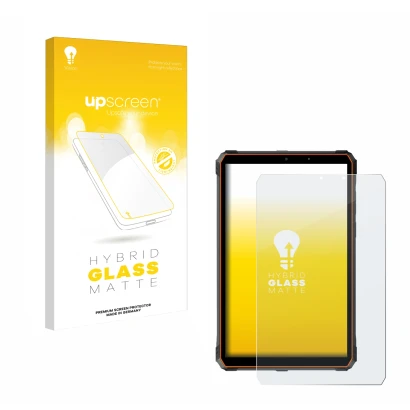 Parte frontale di una confezione del prodotto con il logo del marchio upscreen. Accanto è raffigurato il dispositivo Blackview