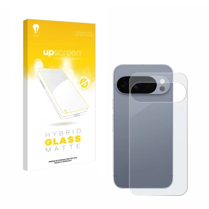 Parte frontale di una confezione del prodotto con il logo del marchio upscreen. Accanto è raffigurato il dispositivo Google Pi