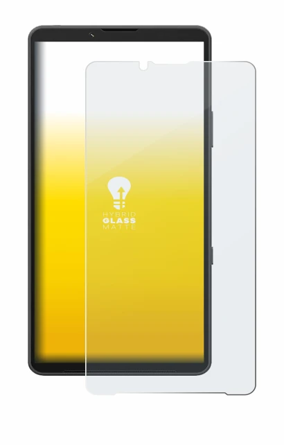 Immagine del dispositivo Sony Xperia 10 VII con un'ampia varietà di protezioni per lo schermo.