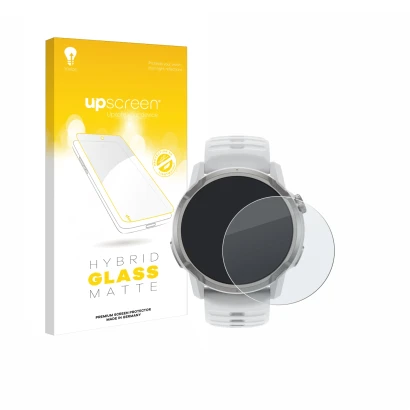 Parte frontale di una confezione del prodotto con il logo del marchio upscreen. Accanto è raffigurato il dispositivo Coros Ape