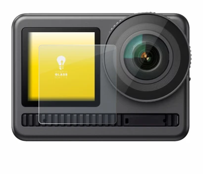 Immagine del dispositivo Akaso Brave 8 (Fronte Display) con un'ampia varietà di protezioni per lo schermo.