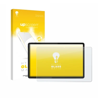 Parte frontale di una confezione del prodotto con il logo del marchio upscreen. Accanto è raffigurato il dispositivo Lenovo Ta