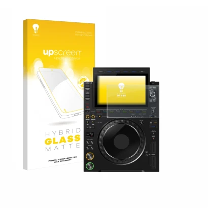 Parte frontale di una confezione del prodotto con il logo del marchio upscreen. Accanto è raffigurato il dispositivo Pioneer C