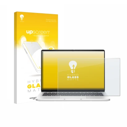 Parte frontale di una confezione del prodotto con il logo del marchio upscreen. Accanto è raffigurato il dispositivo Dell Pro 