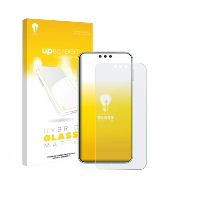 Parte frontale di una confezione del prodotto con il logo del marchio upscreen. Accanto è raffigurato il dispositivo Huawei Ma