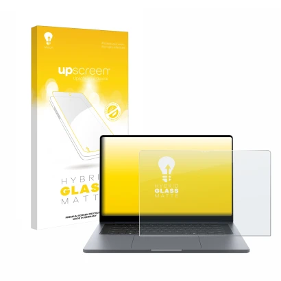 Parte frontale di una confezione del prodotto con il logo del marchio upscreen. Accanto è raffigurato il dispositivo Samsung G