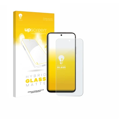 Parte frontale di una confezione del prodotto con il logo del marchio upscreen. Accanto è raffigurato il dispositivo Oppo A6t 