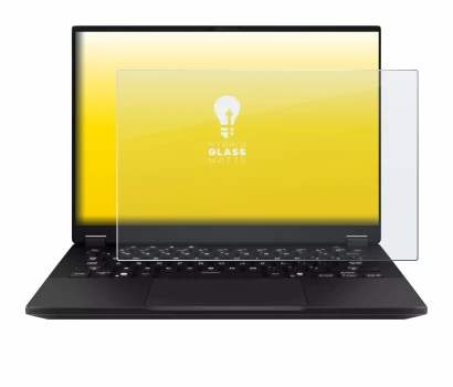 Immagine del dispositivo ASUS TUF Gaming A14 con un'ampia varietà di protezioni per lo schermo.