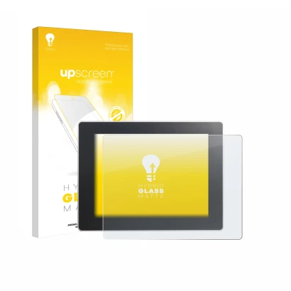 Parte frontale di una confezione del prodotto con il logo del marchio upscreen. Accanto è raffigurato il dispositivo Weintek c