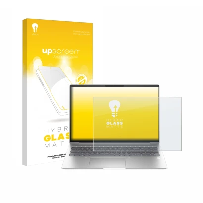 Parte frontale di una confezione del prodotto con il logo del marchio upscreen. Accanto è raffigurato il dispositivo HP EliteB