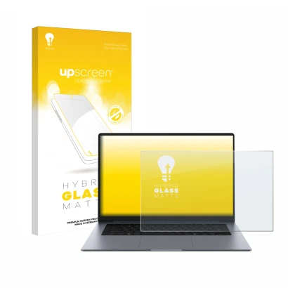 Parte frontale di una confezione del prodotto con il logo del marchio upscreen. Accanto è raffigurato il dispositivo Samsung G