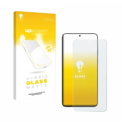 Parte frontale di una confezione del prodotto con il logo del marchio upscreen. Accanto è raffigurato il dispositivo Samsung G