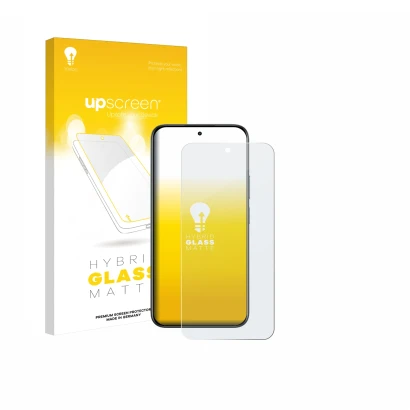 Parte frontale di una confezione del prodotto con il logo del marchio upscreen. Accanto è raffigurato il dispositivo realme C8