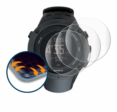 Immagine del dispositivo Suunto Ambit3 Peak Black con un'ampia varietà di protezioni per lo schermo.