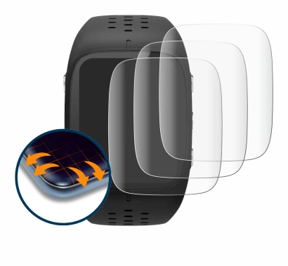 Immagine del dispositivo Polar M430 con un'ampia varietà di protezioni per lo schermo.