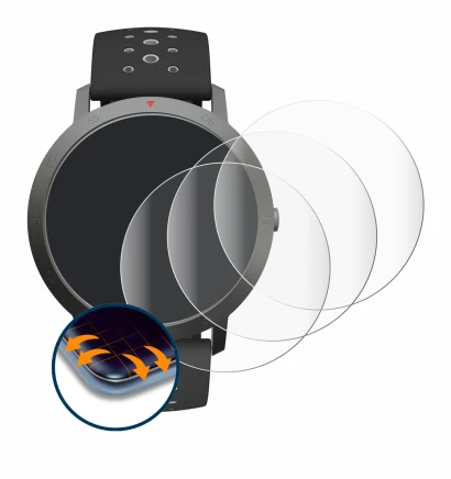 Immagine del dispositivo Withings Steel HR Sport (40 mm) con un'ampia varietà di protezioni per lo schermo.